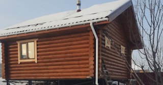 Баня из оцилиндрованного бревна под ключ в Саянске - от 134134 рублей